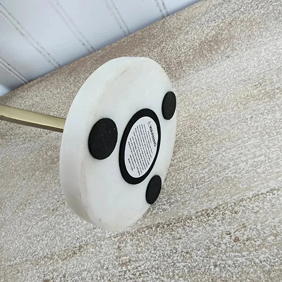 11" Brass Gold Candle Holder With Marble Base Single Decor Tabletop R12 - Picture 6 of 9